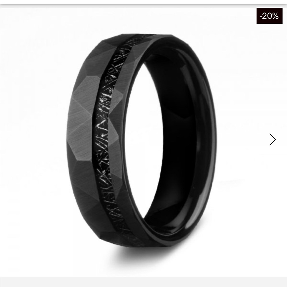 Gentlebands Black Panther Tungsten and Meteorite Men’s Ring Size 11.5